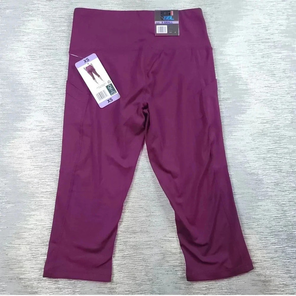 32 Degrees Cool Women's Soft Active Capri Legging Pants, Purple, Size XS 2 Pair - Picture 4 of 14